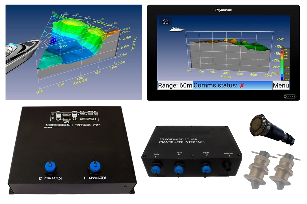 前方ソナー スチール スルハル トランスデューサー（5インチ） 画像①